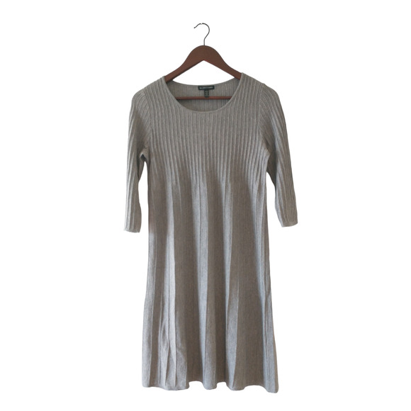 Eileen Fisher Italian Wool Dress Pleats Gray XXS Career Office Lightweight - Picture 4 of 12